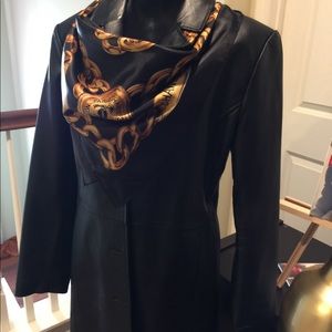 Black Leather Top Coat